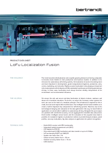 LoFu Localization FusionTECHNCAL DATAThe trend towards individualizati