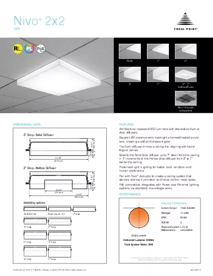 DIMENSIONAL DATAFEATURESPRODUCT OVERVIEW hollow diffuser