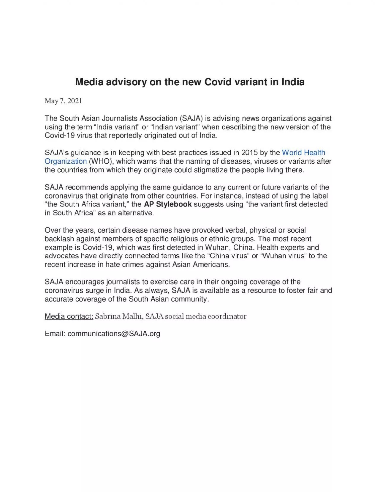 PDF-Media advisory on the new Covid variant in India