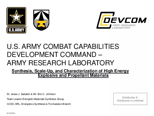 US ARMY COMBAT CAPABILITIES DEVELOPMENT COMMAND ARMY RESEARCH LABORATO