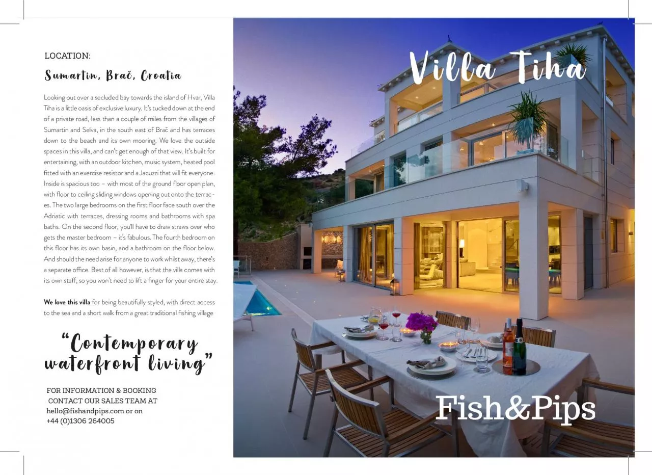 PDF-147Contemporary waterfront living148Looking out over a secluded bay to