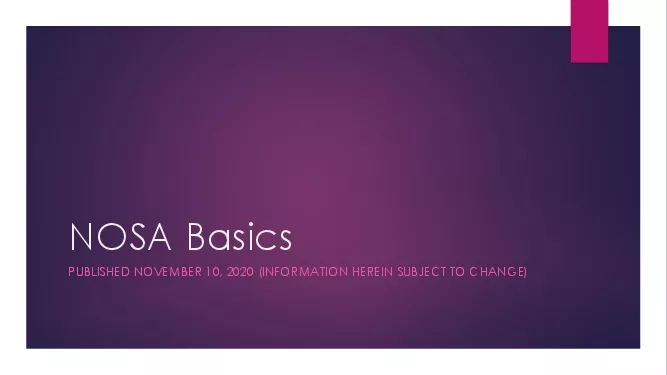 PDF-NOSA Basics