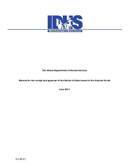 The Illinois Department of Human ServicesManual for the receipt and ap