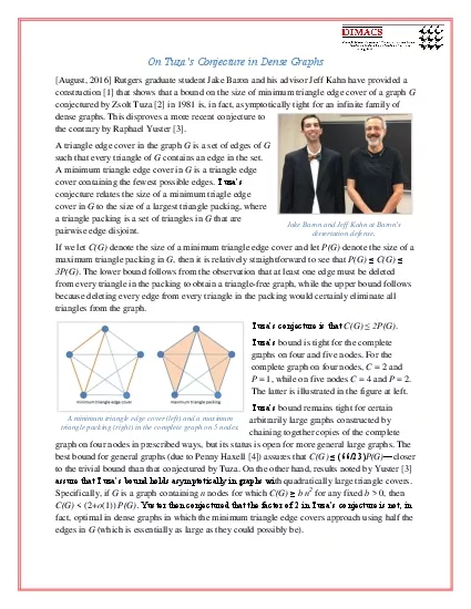 On Tuzas Conjecture in Dense Graphs