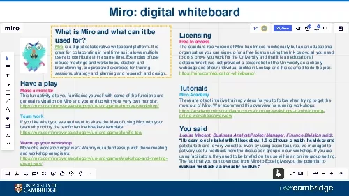 Miro digital whiteboard