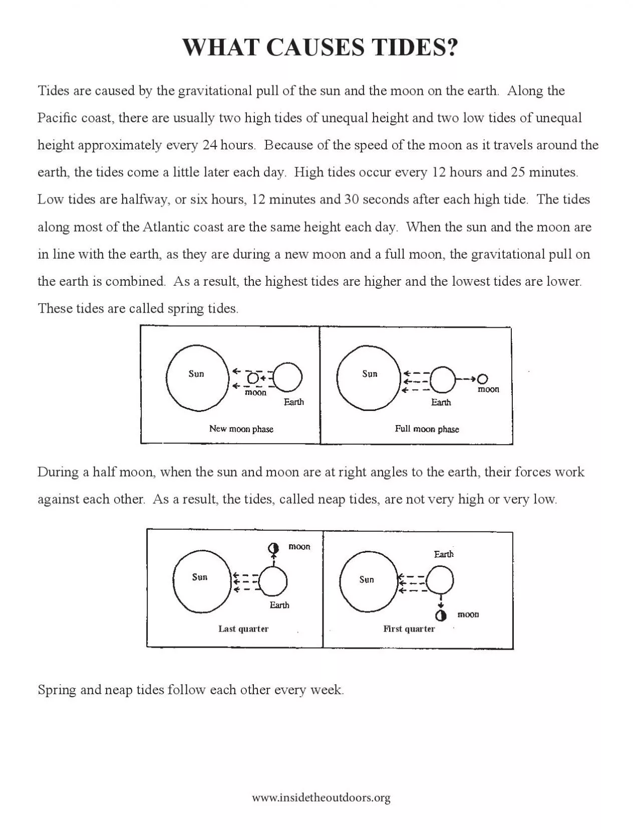 PDF-WHAT CAUSES TIDESTides are caused by the gravitational pull of the sun