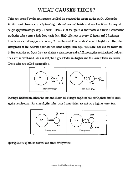 WHAT CAUSES TIDESTides are caused by the gravitational pull of the sun