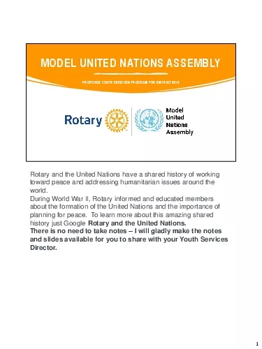 MODEL UNITED NATIONS ASSEMBLY