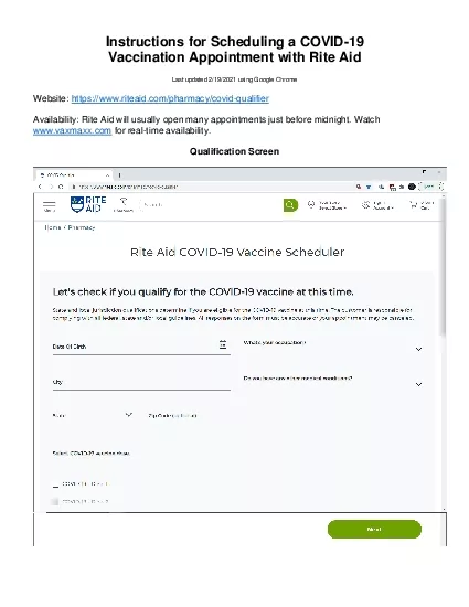 Instructions for Scheduling a COVID