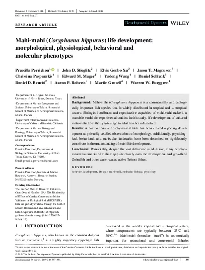 RESEARCHARTICLEMahimahiCoryphaenahippuruslifedevelopmentmorphological