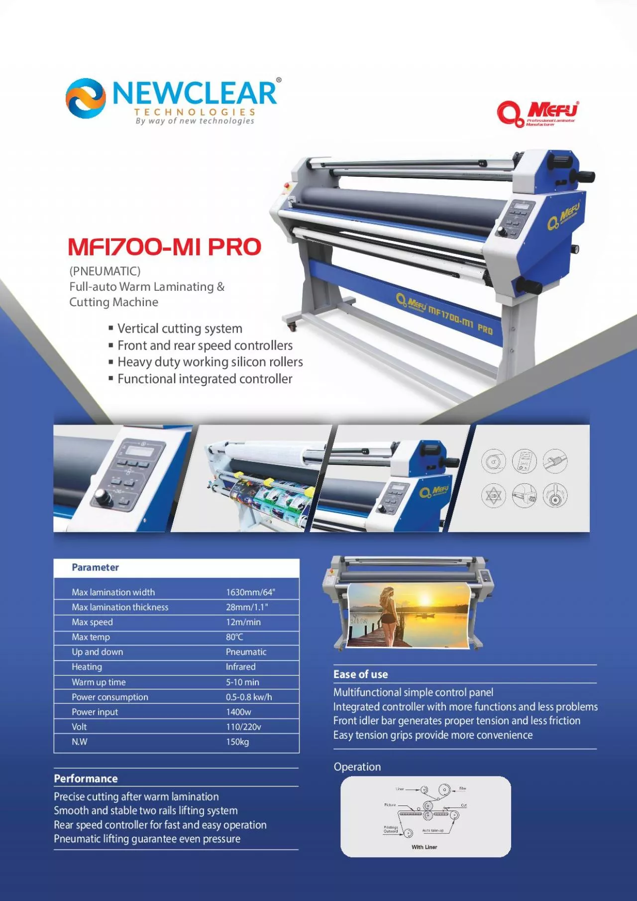 PDF-MF1700M1 PROPNEUMATICFullauto Warm Laminating Cutting MachineVertic