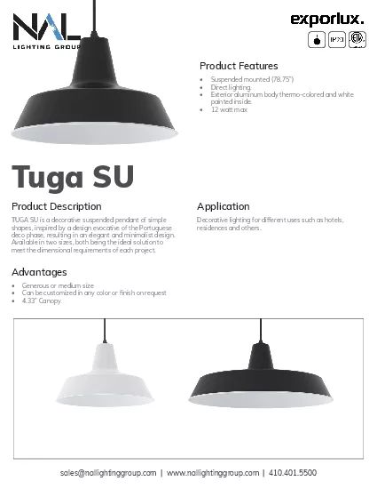 TUGA SU is a decorative suspended pendant of simple