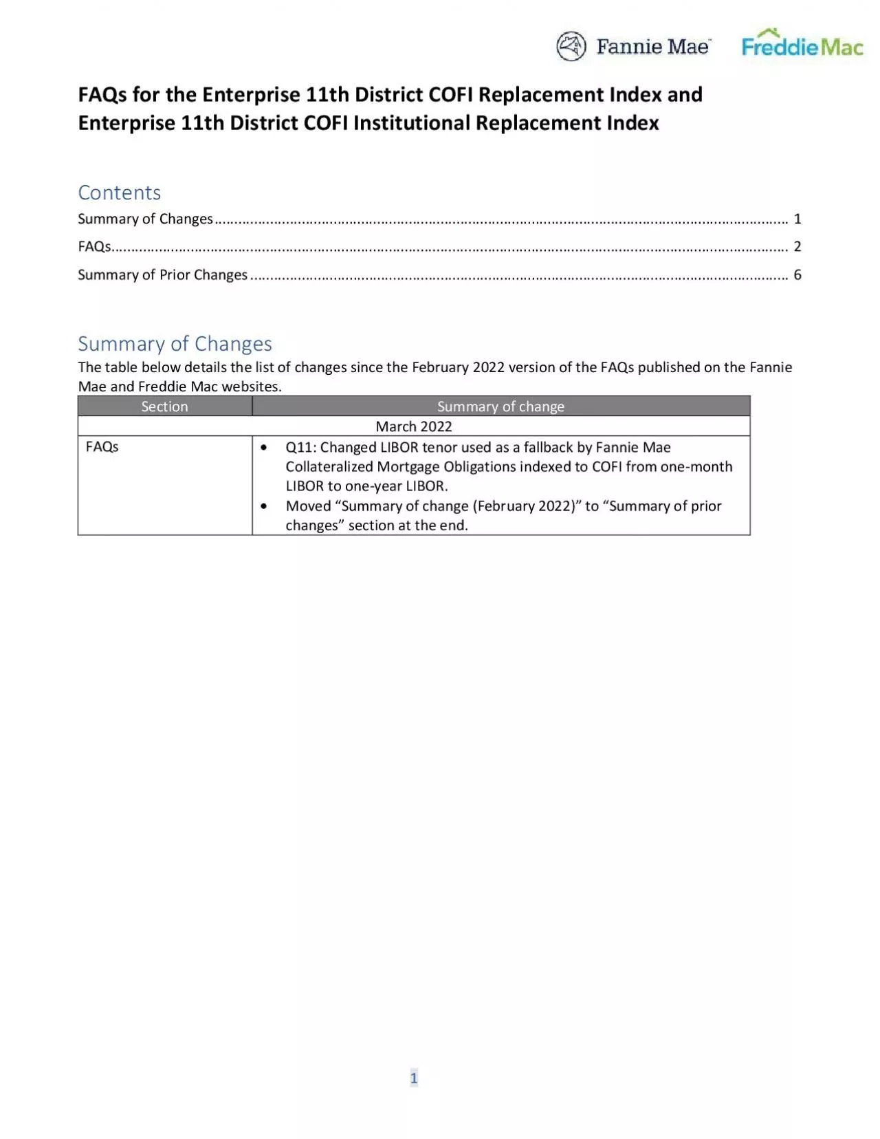 PDF-Enterprise 11th District COFI Replacement IndexFAQs