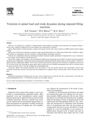 Variation in spinal load and trunk dynamics during repeated lifting exertions