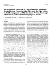 Developmental Exposure to Polychlorinated Biphenyls Ex