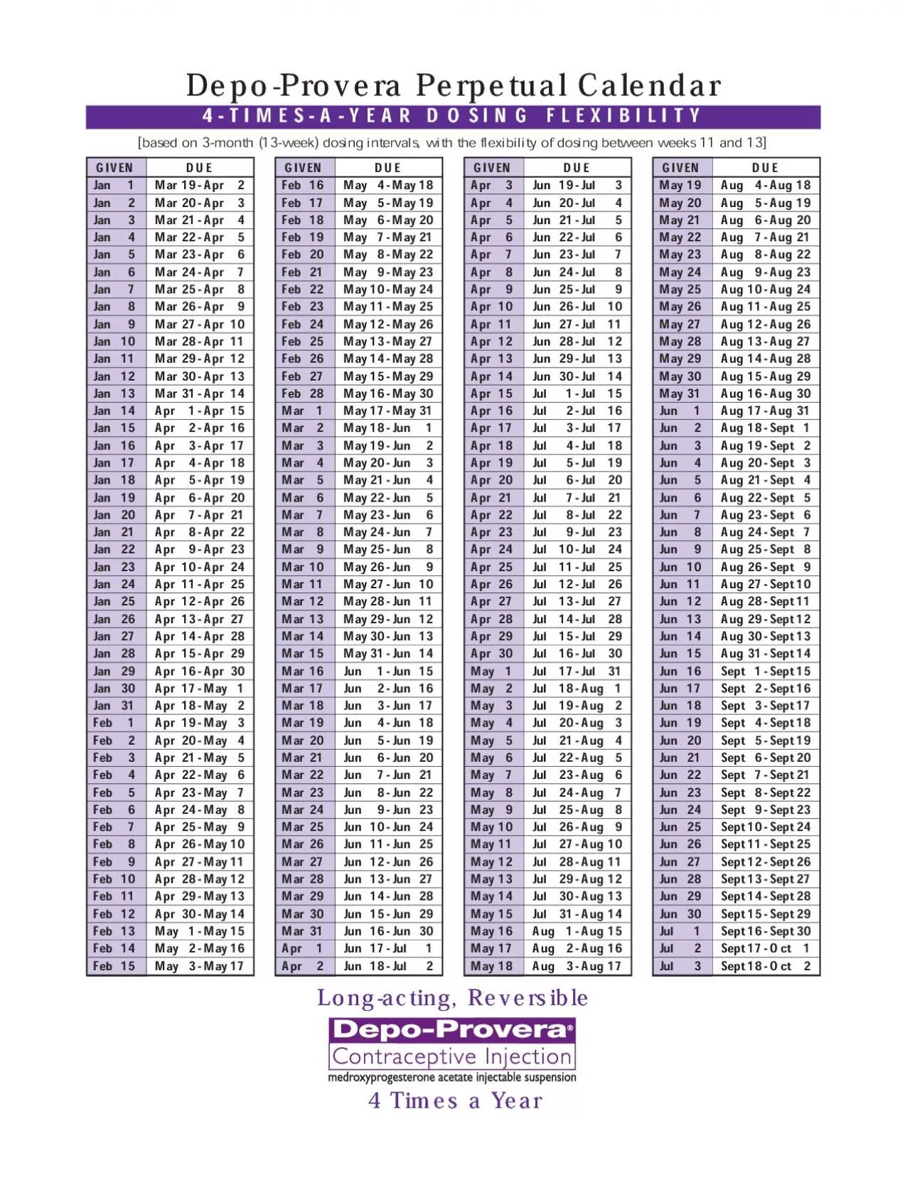 PDF-4TIMESAYEAR DOSING FLEXIBILITY