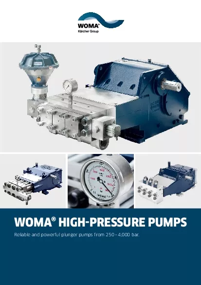 WOMA HIGH31PRESSURE PUMPSReliable and powerful plunger pumps from 2504