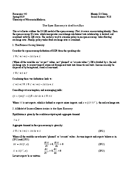 Economics 442         Menie D CKinn Spring 201x001c         SociaO Sci