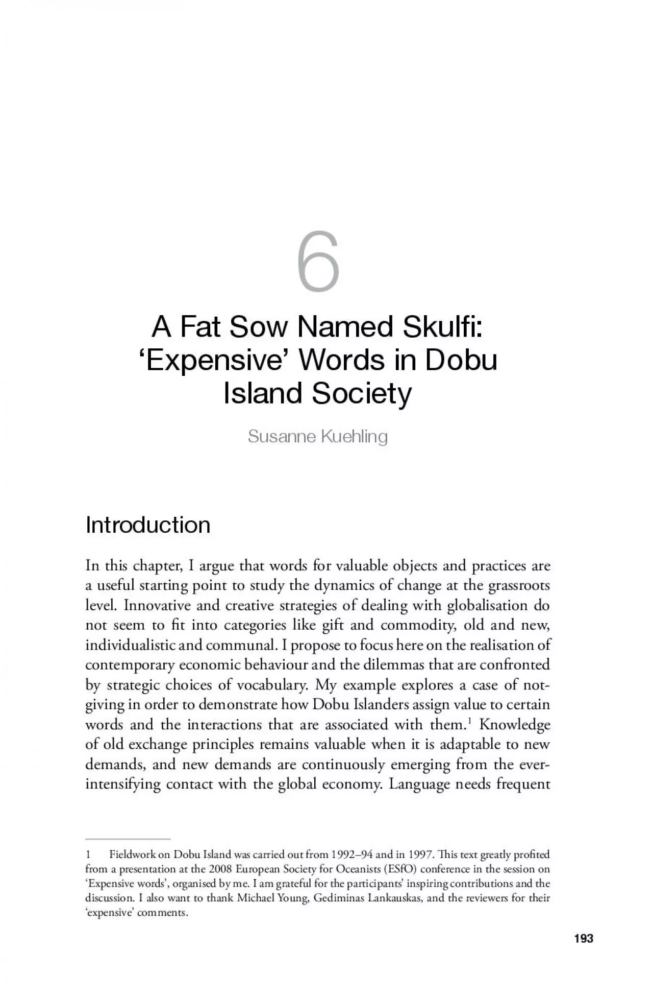 PDF-Fieldwork on Dobu Island was carried out from 199215094 and in 1997 3