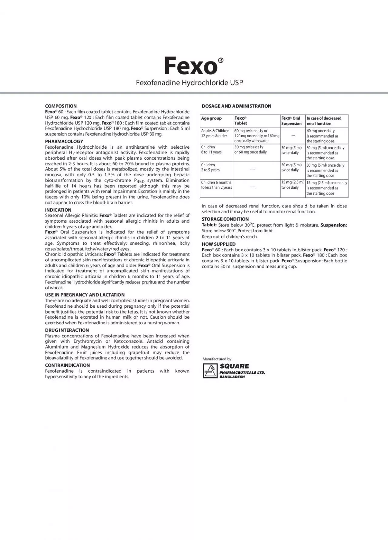 PDF-FexoFexofenadine Hydrochloride USP