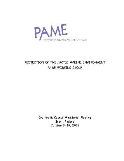 PROTECTION OF THE ARCTIC MARINE ENVIRONMENT PAME WORKING GROUP    3rd