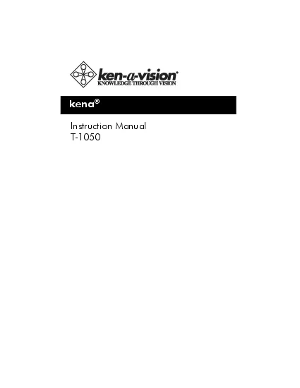 kenaInstruction ManualT1050