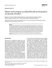 Biomarkers     RESEARCH ARTICLE Ethane and pentane in
