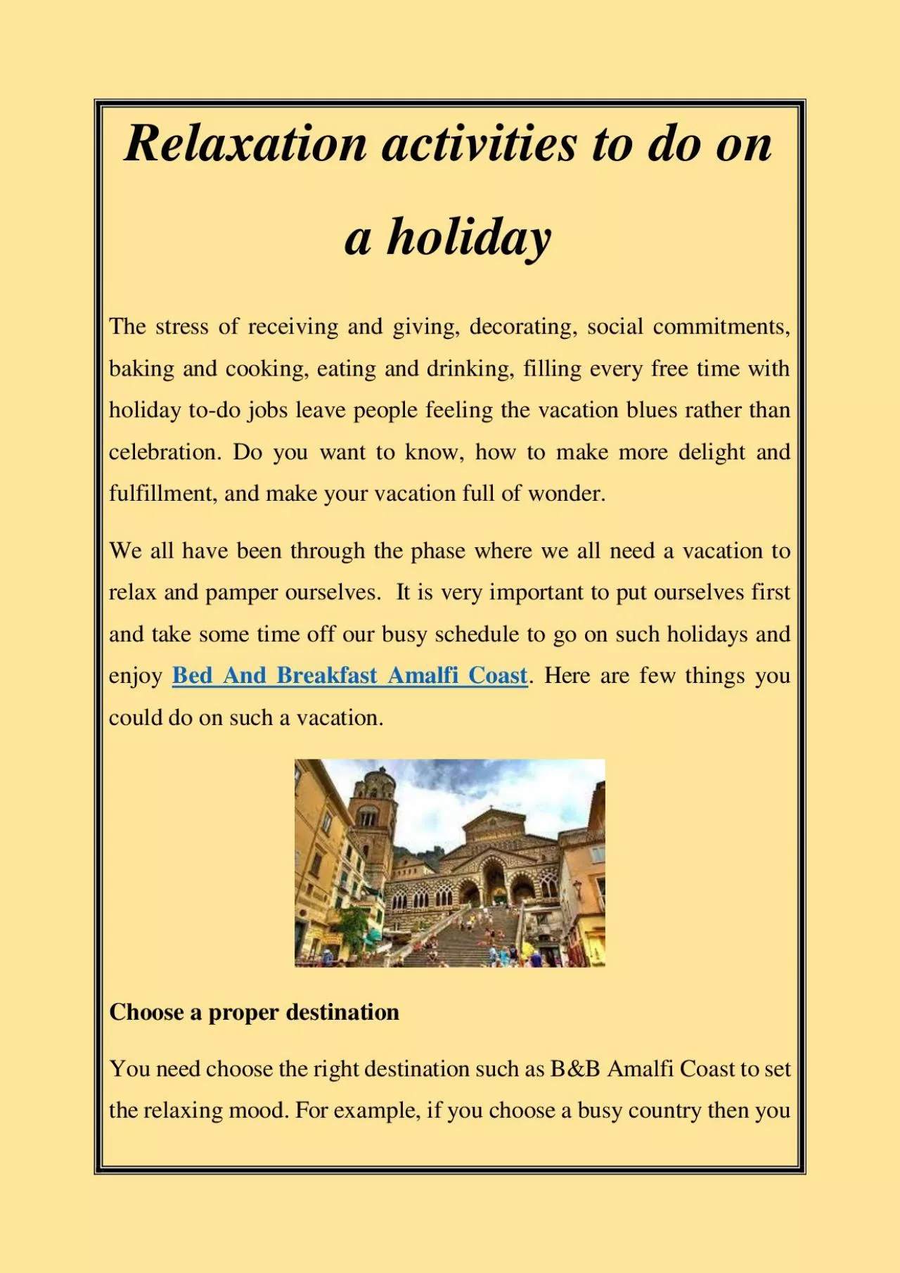 PDF-Relaxation activities to do on a holiday