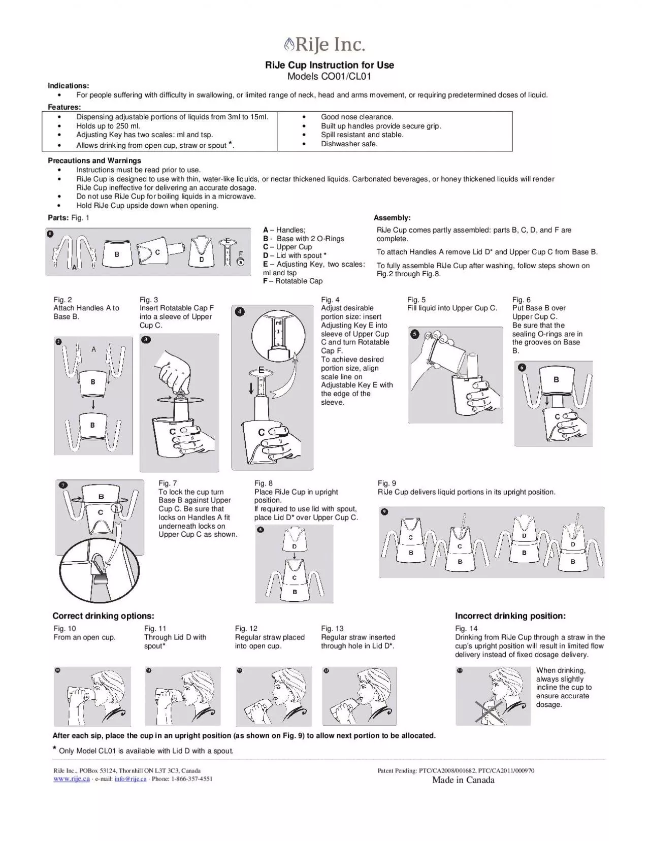 PDF-RiJe Cup Instruction for Use Models CO01CL01 Indications For peopl