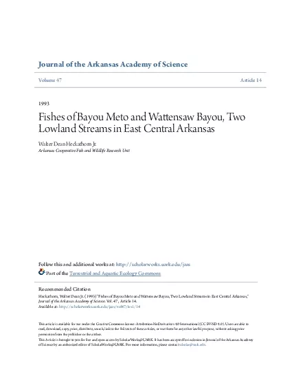 Journal of the Arkansas Academy of Science