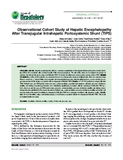 141Observational cohort study of hepatic encephalopathy after TIPS