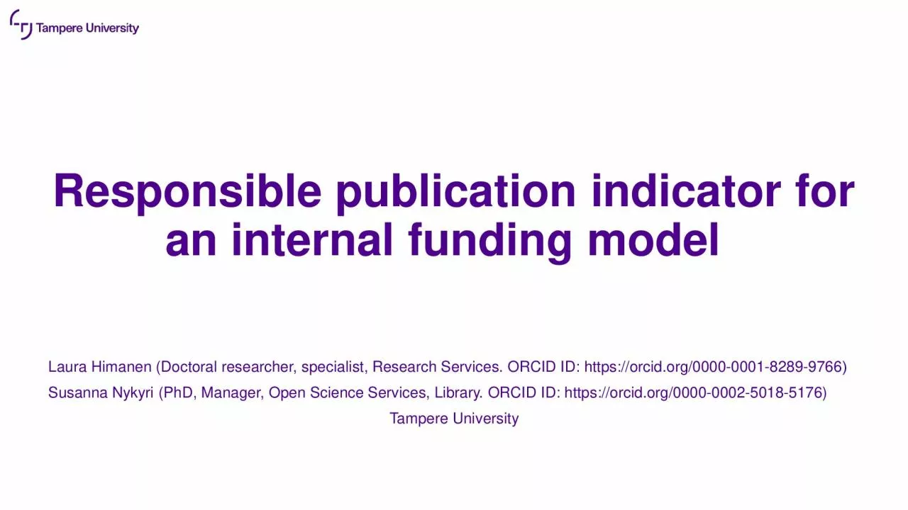 PDF-Responsible publication indicator for an internal funding modelLaura H