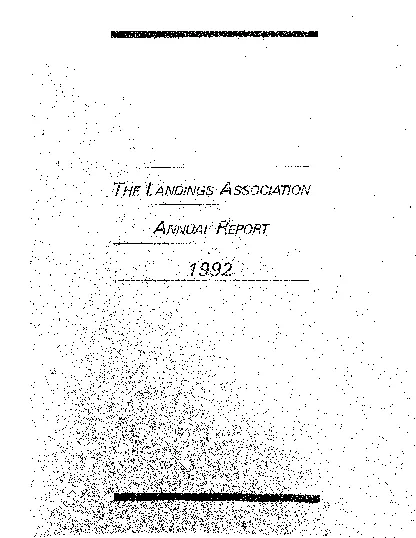 The Landings Association  1992 Annual Report