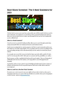 Best Stock Screener: The 5 Best Scanners for 2021