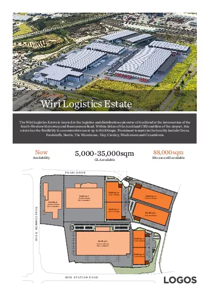 The Wiri Logistics Estate is located at the logistics and distribution