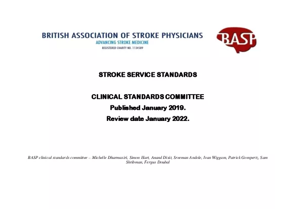 STROKE SERVICE STANDARDS