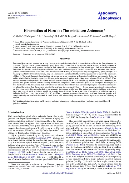 GstlinetalKinematicsofHaro11TheminiatureAntennae