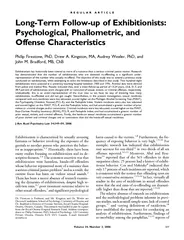 LongTerm Followup of Exhibitionists Psychological Phal