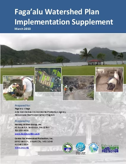 Fagaalu Watershed mplementation Supplement