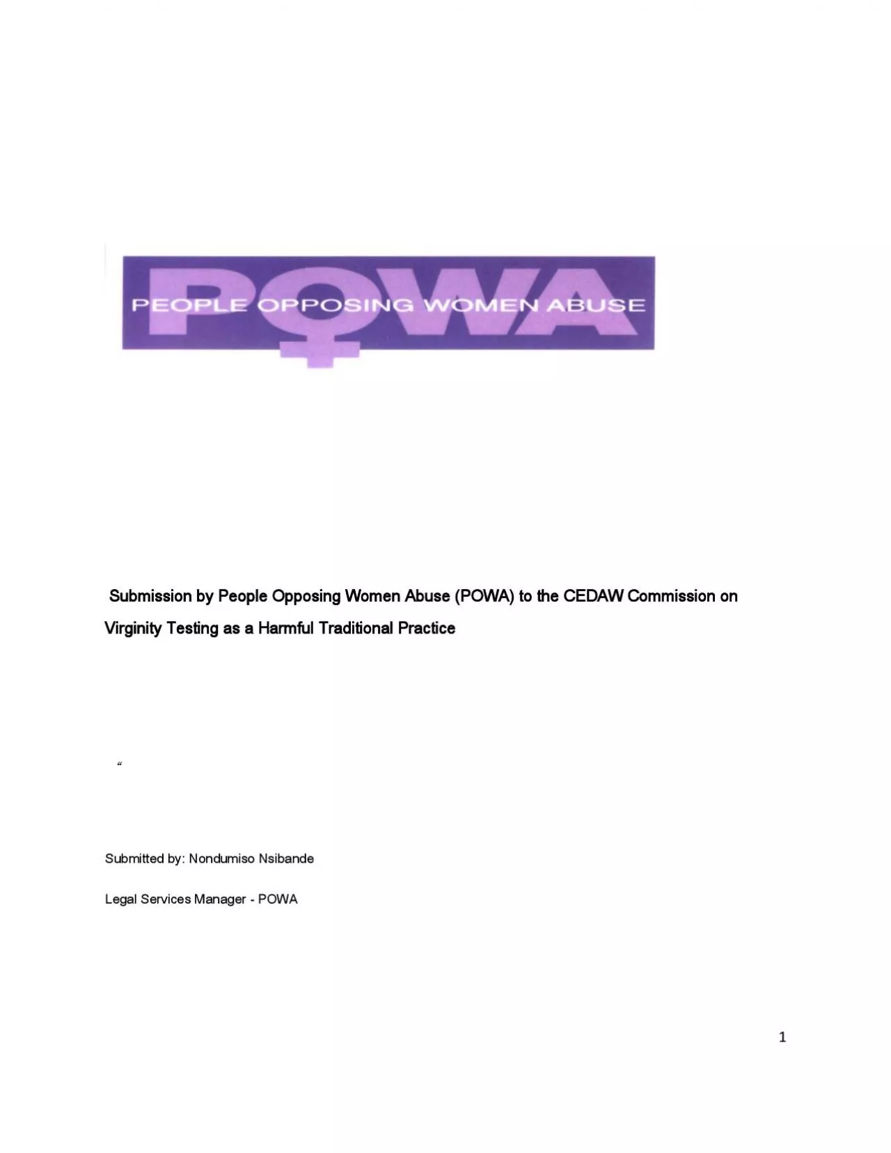 PDF-Submission by People Opposing Women Abuse POWA to the CEDAW Commission