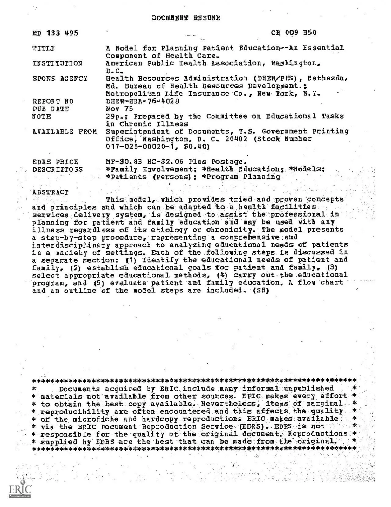 PDF-ED 133 495TITLEINSTITUTIONSPONS AGENCYRETORT NOPUB DATENOTEkVAILABLE F