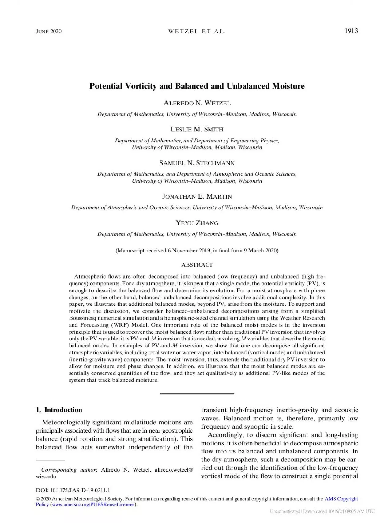 PDF-PotentialVorticityandBalancedandUnbalancedMoistureNWDepartmentofMathem