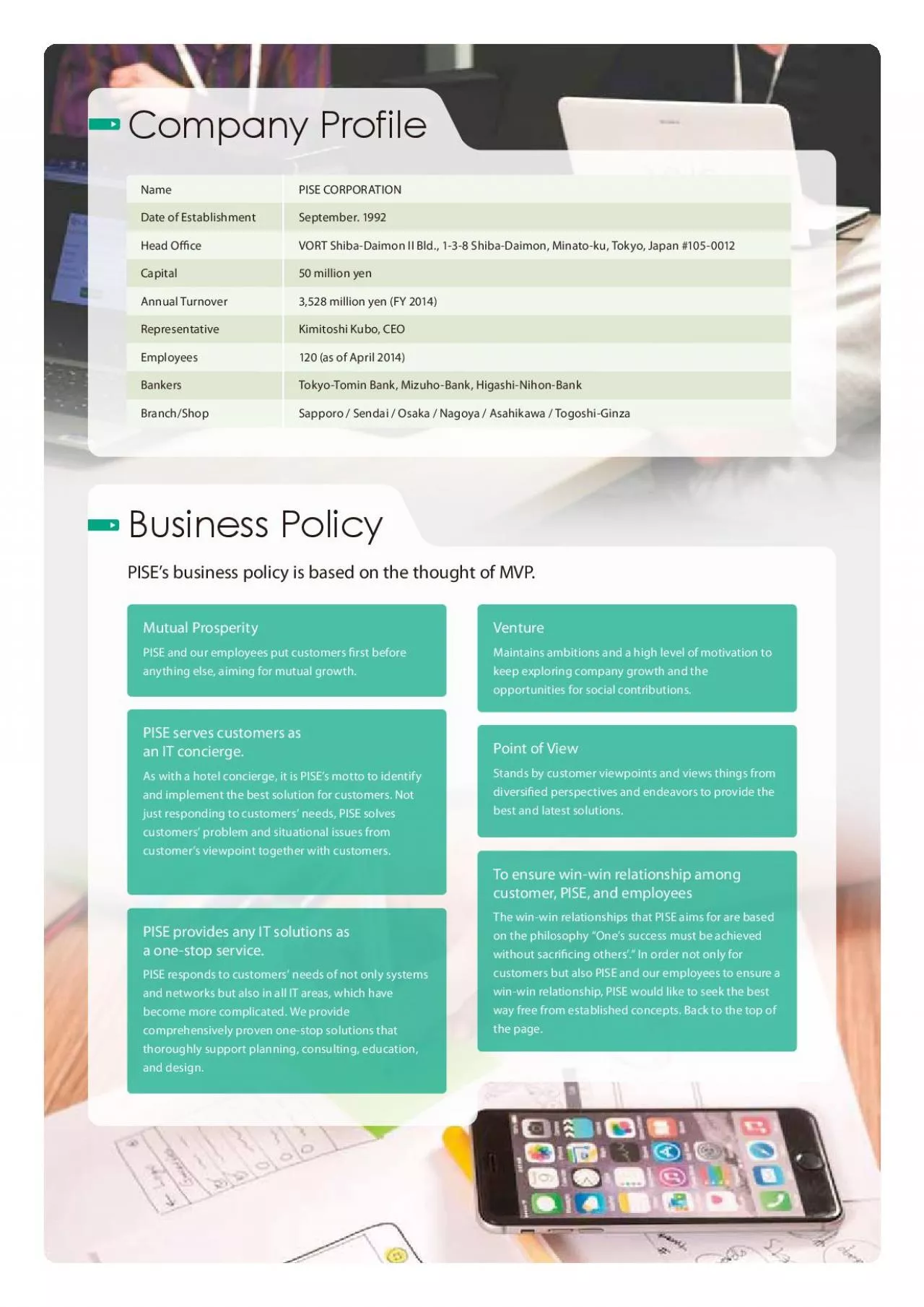 PDF-Company ProfileBusiness PolicyPISE146s business policy is based on the