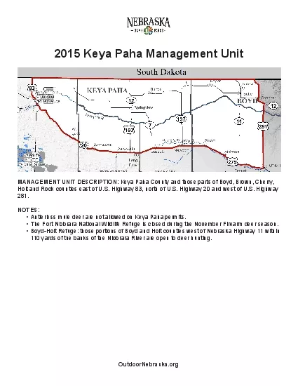 2015 Keya Paha Management Unit