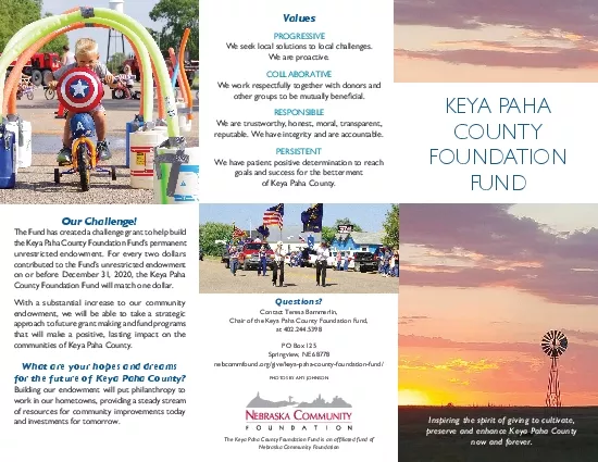 KEYA PAHA FOUNDATION Inspiring the spirit of giving to cultivate prese