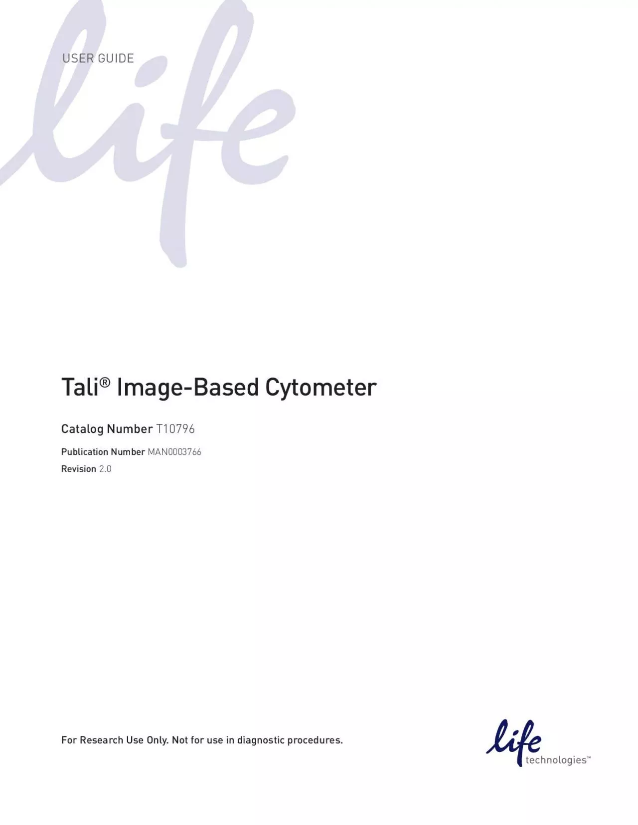 PDF-USER GUIDETali ImageBased CytometerCatalog Number Publication Number