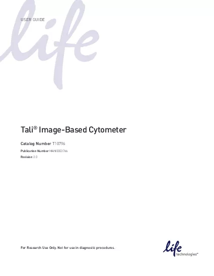 USER GUIDETali ImageBased CytometerCatalog Number Publication Number