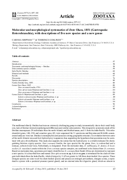 Accepted by M Schroedl 12 May 2015 published 16 Jun 2015ZOOTAXA