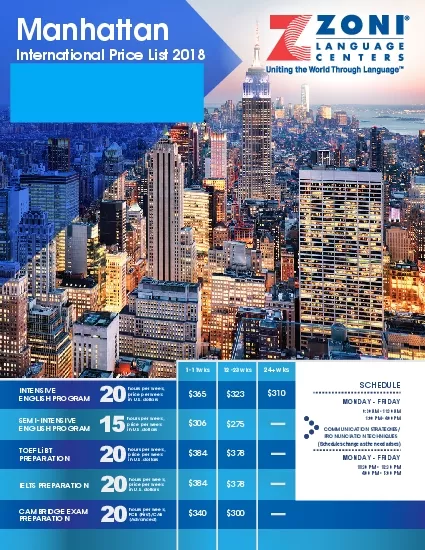 ManhattanInternational Price List 2018