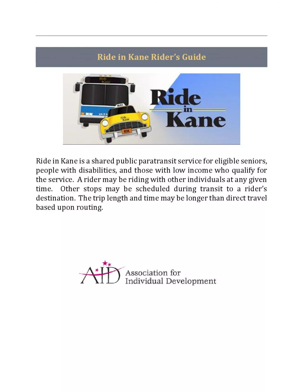 PDF-Ride in Kane Rider